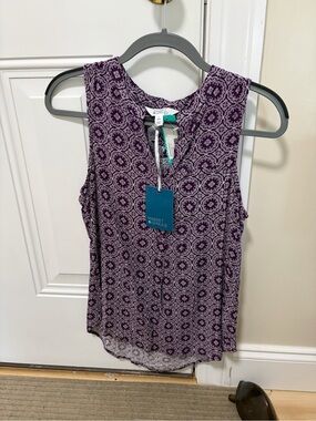 Market & Spruce Purple Sleeveless V-Neck Top - NWT